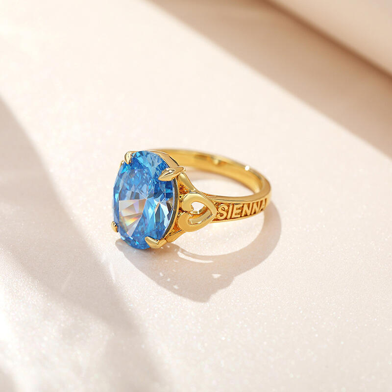 Jeulia Anello Personalizzato con Nome e Cuore in Argento Sterling