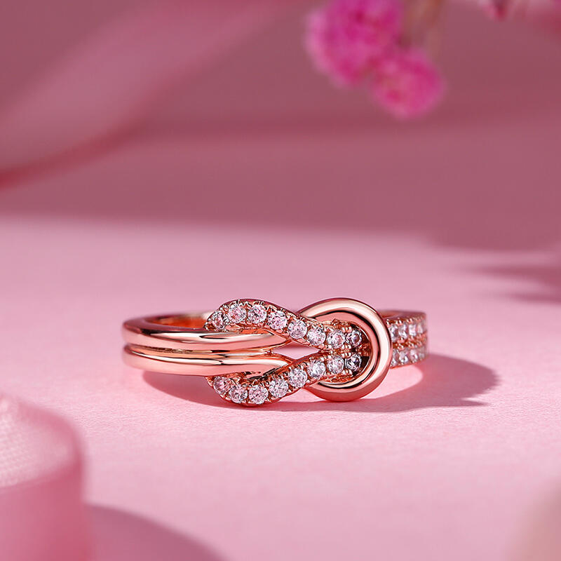Jeulia Bague Infini en 925 Argent Sterling Amour Bague Nœud Or