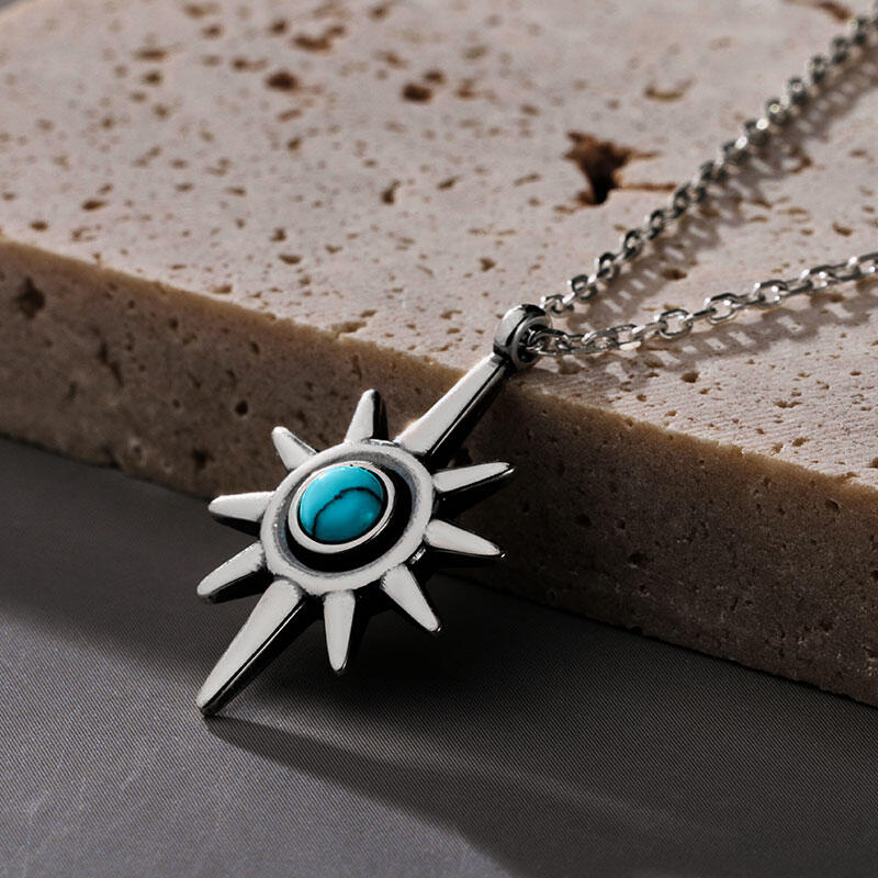 Jeulia "Star" Turquoise Sterling Silver Necklace