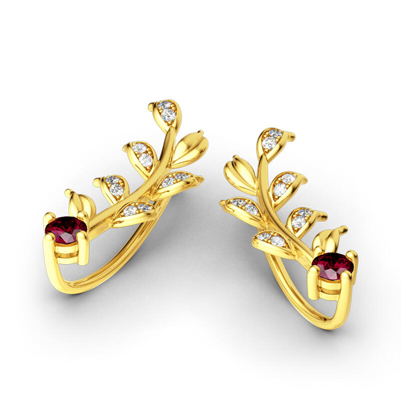 Jeulia Golden Leaves Earring Climber