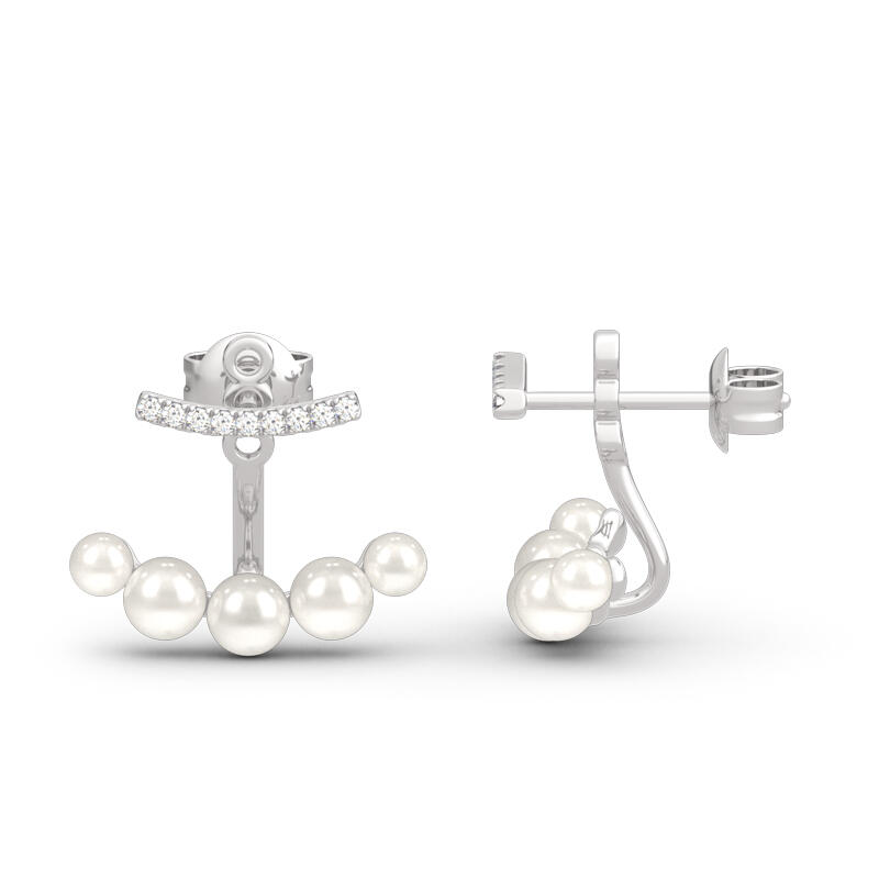 Jeulia Aretes De Plata Esterlina De Perlas Cultivadas