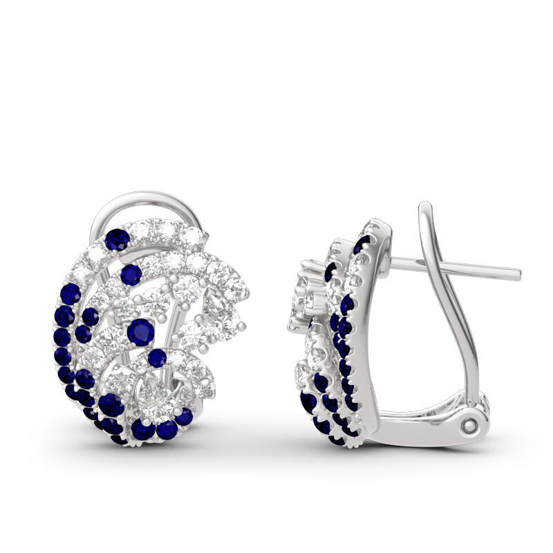 Jeulia Ocean Wave Sterling Silver Stud Earrings