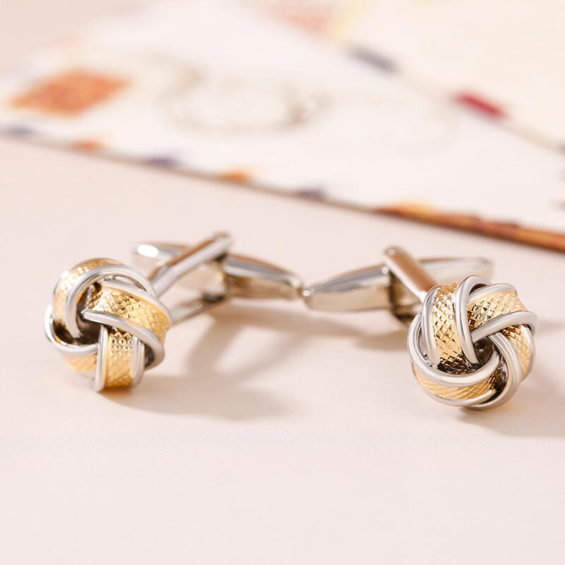 Jeulia Two Tone Twist Design Men's Cufflinks