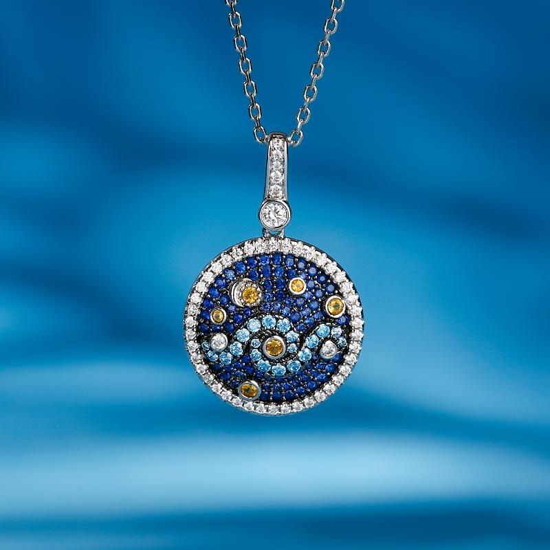 Jeulia "Pure Night" The Starry Night Inspired Sterling Silver Jewelry Set