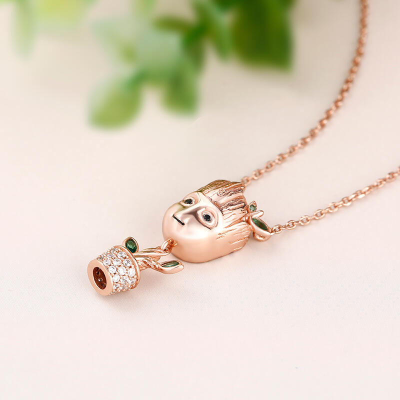 Jeulia Cartoon Tree Man Sterling Silver Dangle Necklace