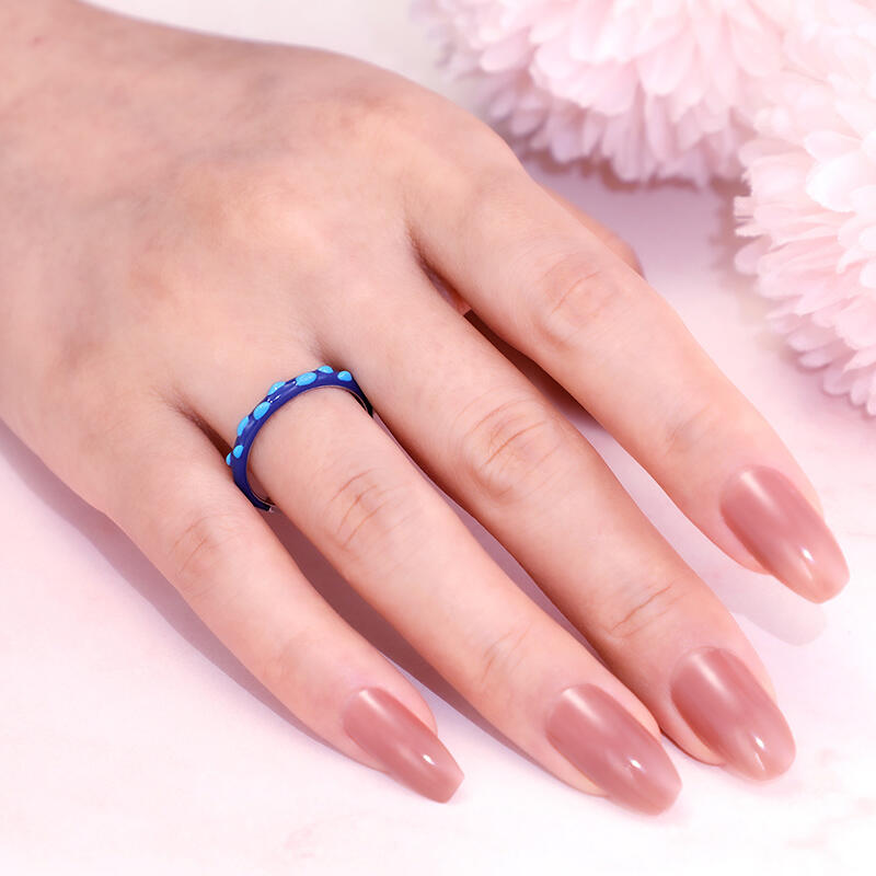 Jeulia "Get Released" Enamel Sterling Silver Ring