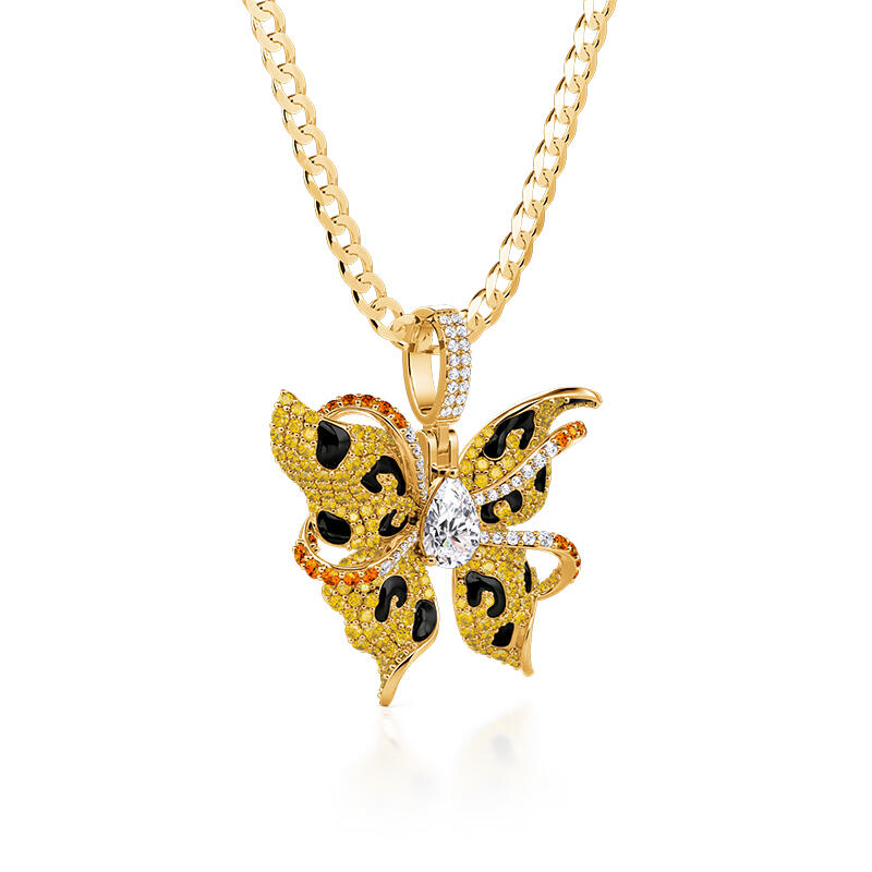 Jeulia x Leyla Wild Leopard Butterfly Necklace