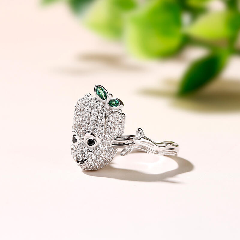 Jeulia Cartoon Tree Man Sterling Silver Ring