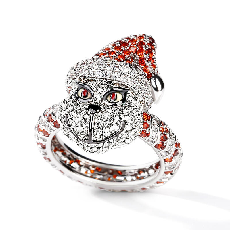 Jeulia Christmas Monster Inspired Sterling Silver Ring