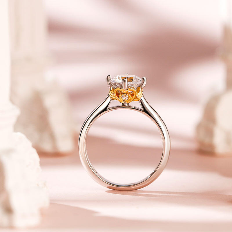 Jeulia Bague de Fiançailles en Argent Sterling Coupe Ronde