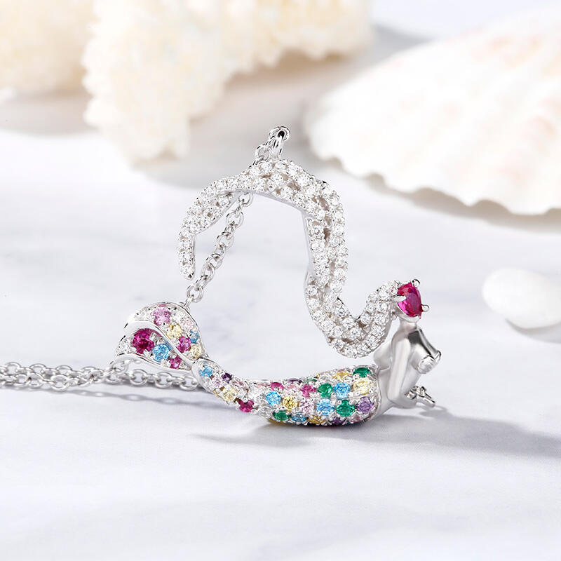 Jeulia Collar De Regalo De Sirena De Plata Esterlina "la Luz Del Océano" Para El Día De San Valentín