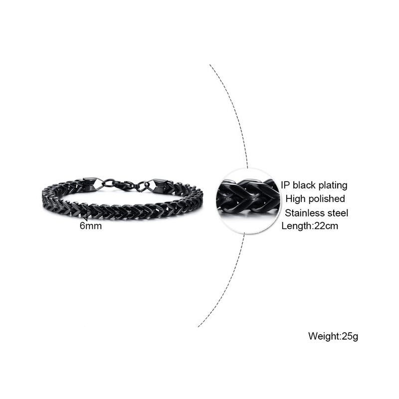 Jeulia Domineering Stainless Steel Men's Bracelet