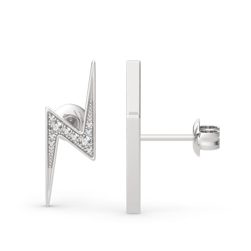 Jeulia Lightning Design Sterling Silver Stud Earrings