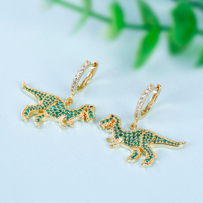 Jeulia Prehistoric Glamour Dinosaur Sterling Silver Earrings