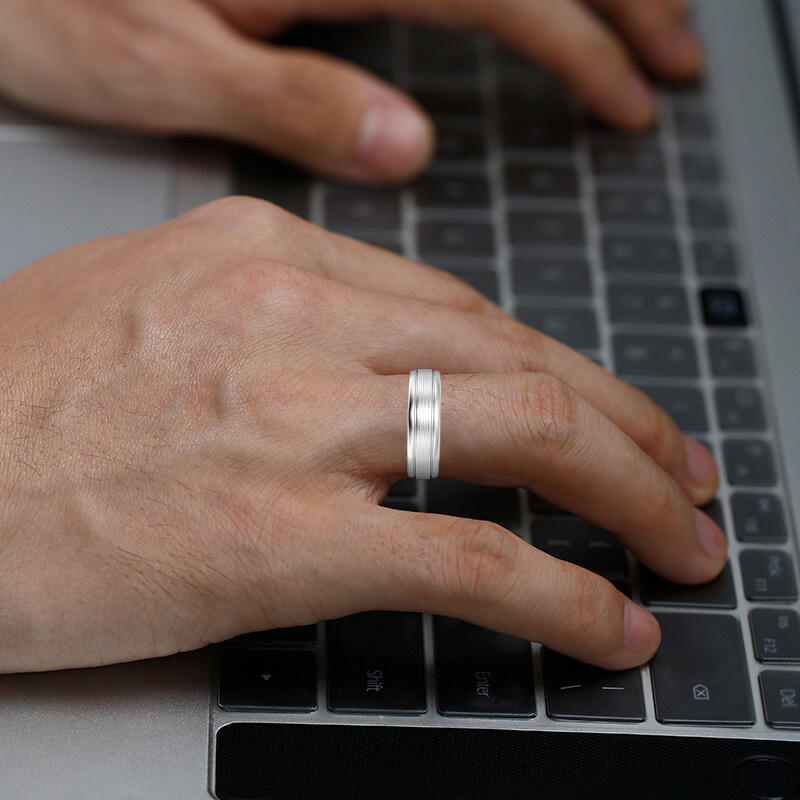 "The Gentle Satellites" Matte Brushed Men's Wedding Ring