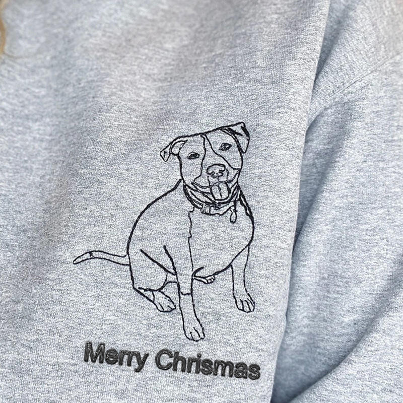 Personalized Hoodie Custom Embroidered Couple Line Photo and Messages Attractive Gift for Lover