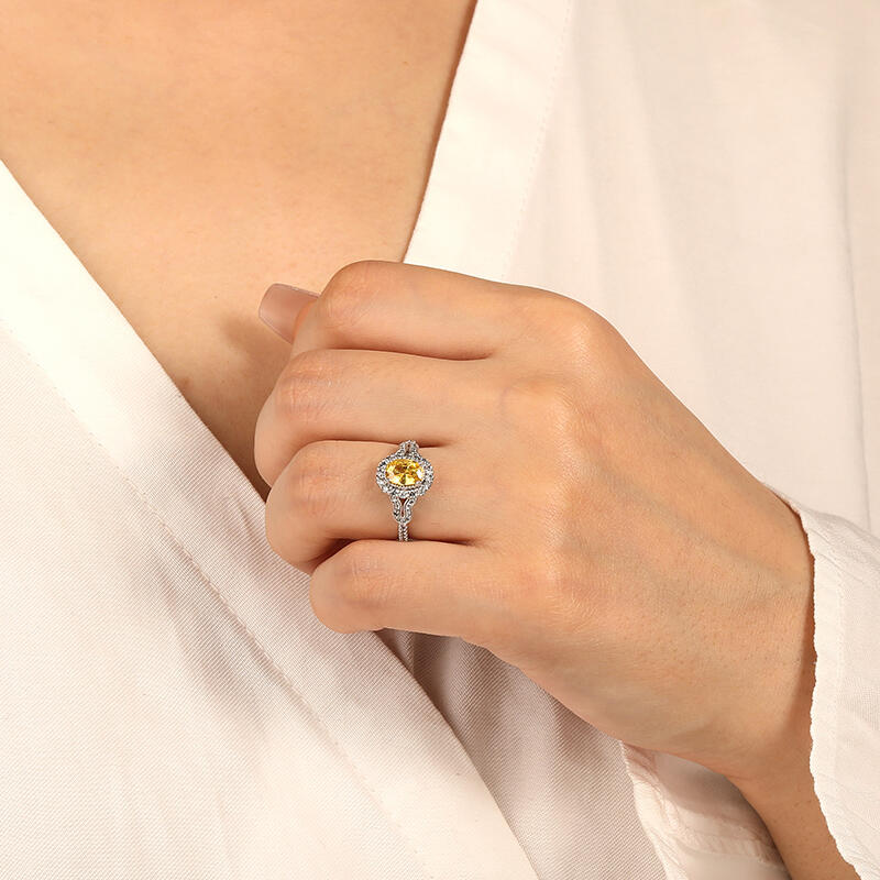 "A Flourishing Life" Oval Cut Halo Engagement Ring