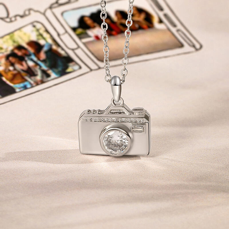 Jeulia Unique Camera Custom Photo Locket Necklace
