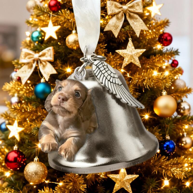 Adorno de campana con imagen personalizada, regalo sencillo para amantes de las mascotas