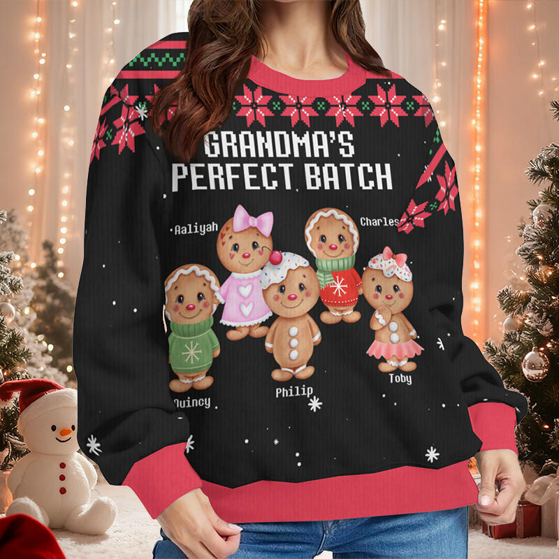 Personalized Ugly Sweater Unisex Perfect Batch of Gingerbread Men Cookies Cute Christmas Gift for Family