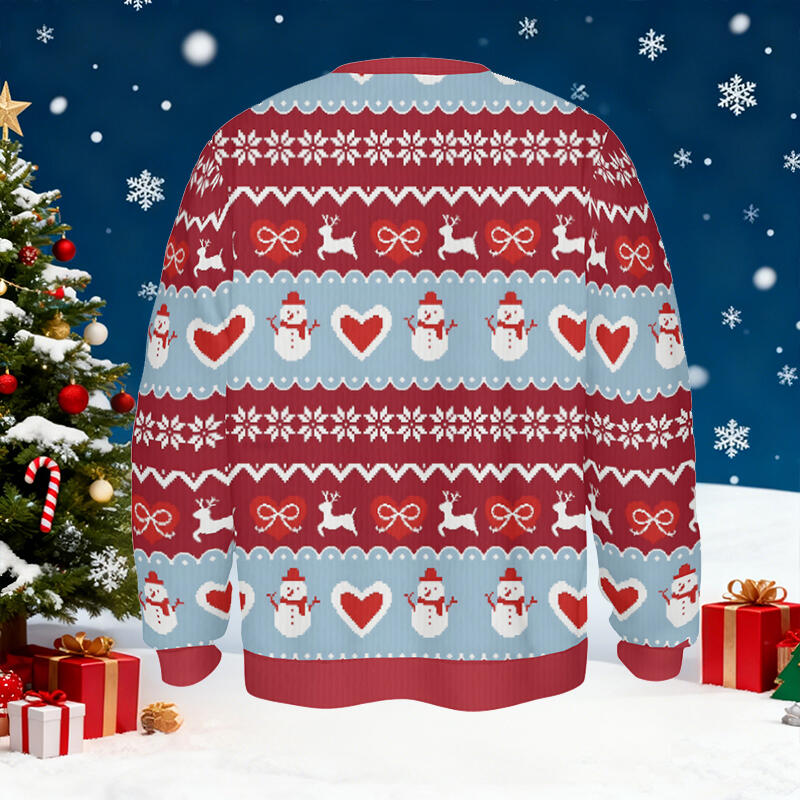 Personalized Ugly Sweater Unisex Custom Photo Cartoon Style Design Perfect Christmas Gift for Lovers