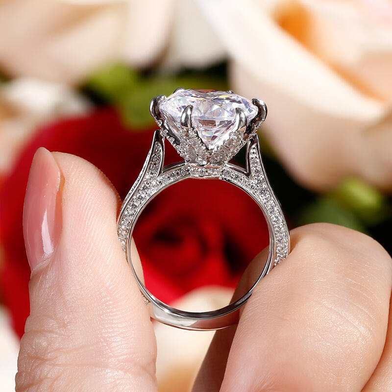 Jeulia Anillo Clásico De Plata Esterlina Con Corte Redondo