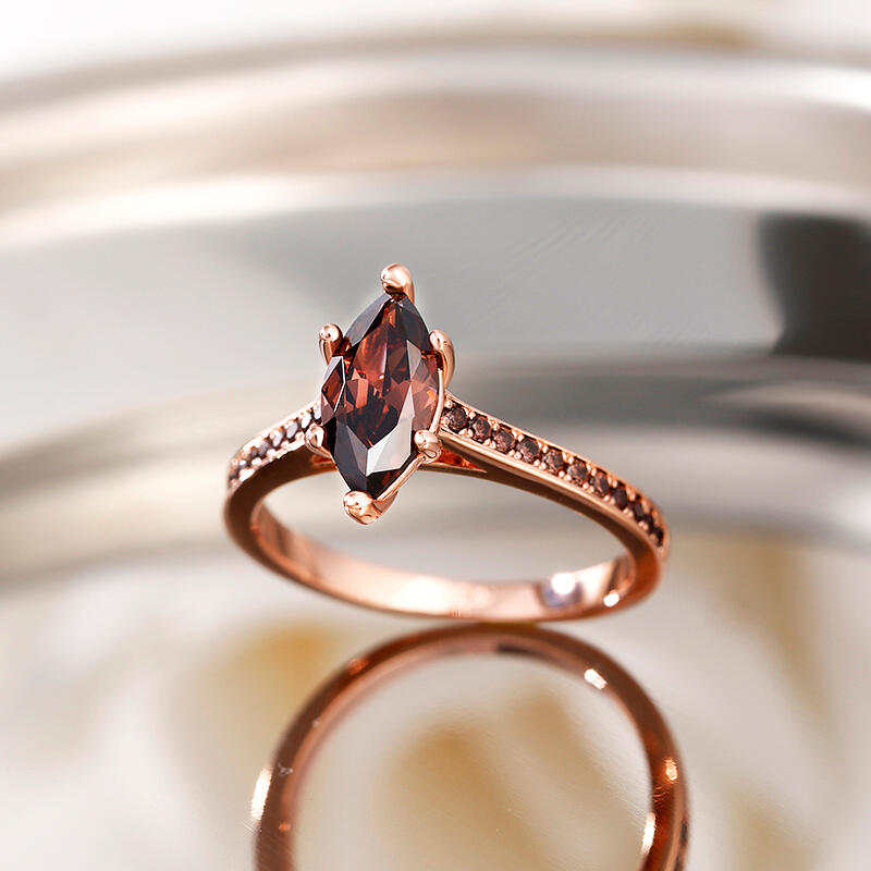 Jeulia "Tiempo libre" Anillo de plata esterlina talla marquesa