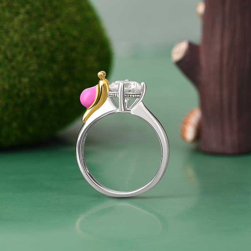 Jeulia Hug Me "at My Own Pace" Two Tone Snail Sterling Silver Ring