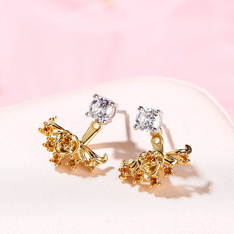 Jeulia Vintage Flower Sterling Silver Ear Jackets