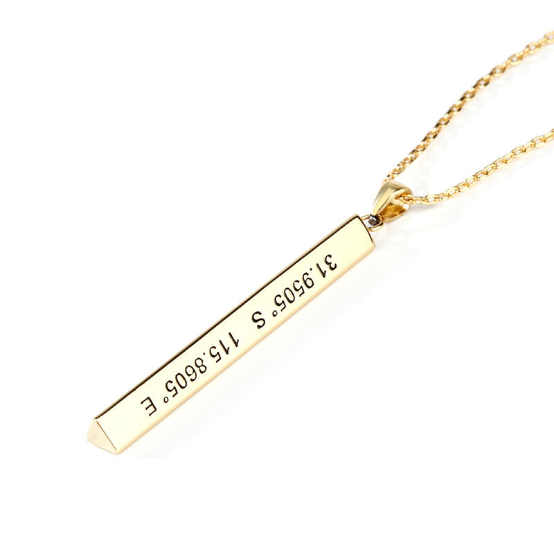 Jeulia "Our Destiny" Vertical 3D Bar Necklace