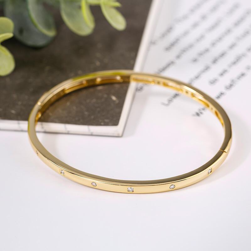 Jeulia Simple Design Round Cut Sterling Silver Armband