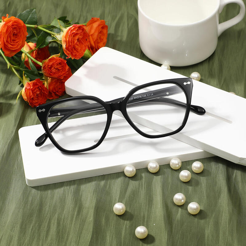 Chassus Cat Eye Schwarze Brille