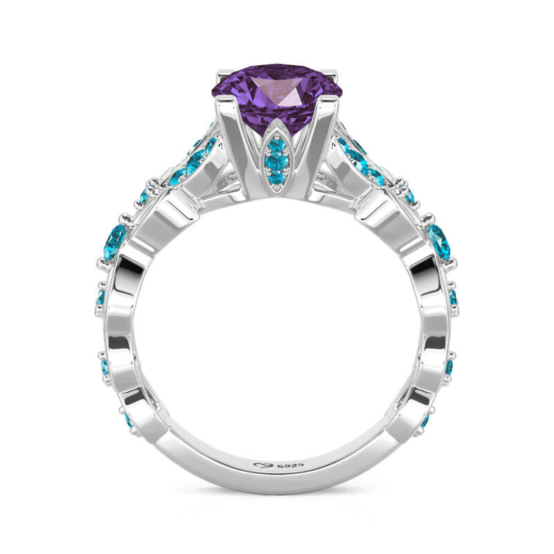 Anillo De Mariposa De Talla Redonda En Plata De Ley