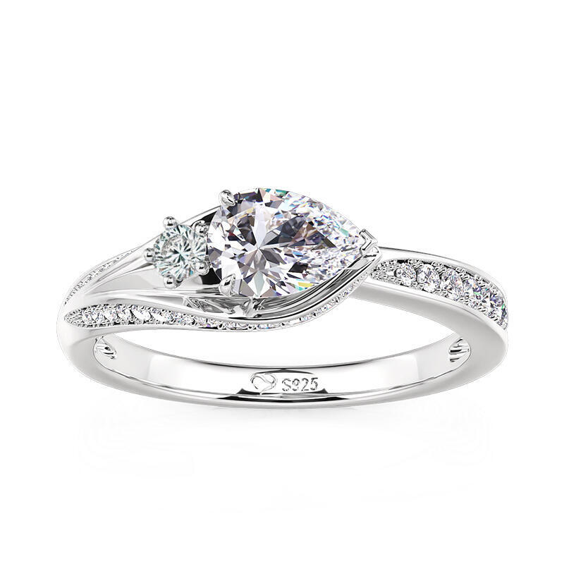 Jeulia Simple Calla Lily Custom Birthstone Ring