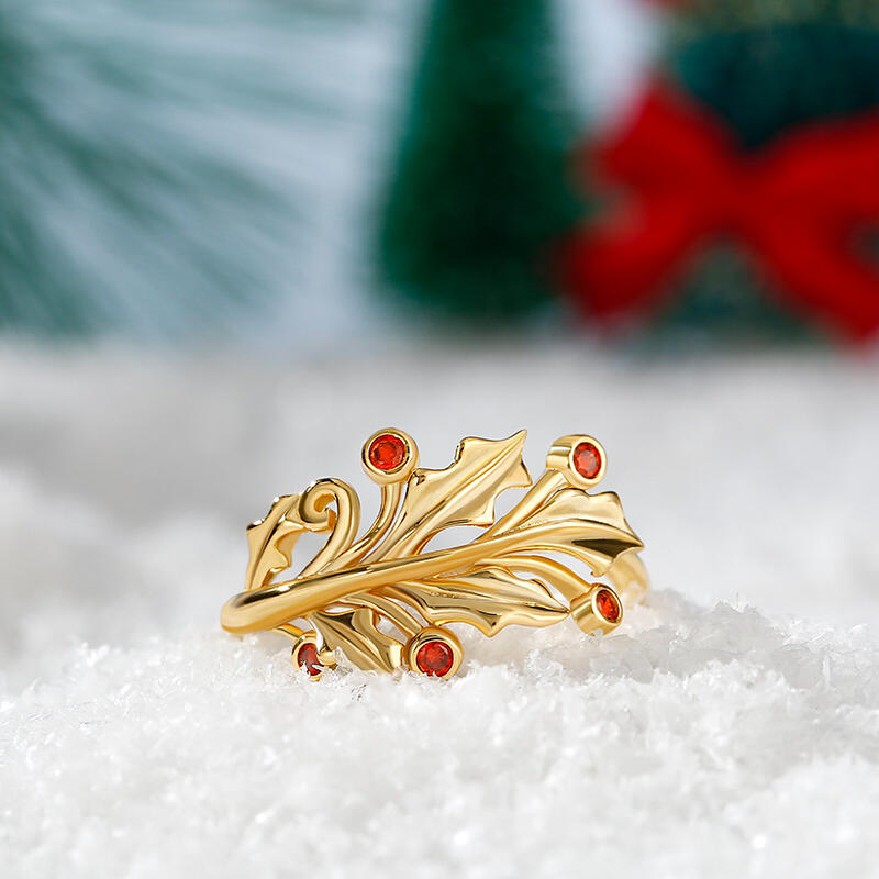 Jeulia Bague Alliance Gui Ton Or en Argent Sterling Noël Cadeau