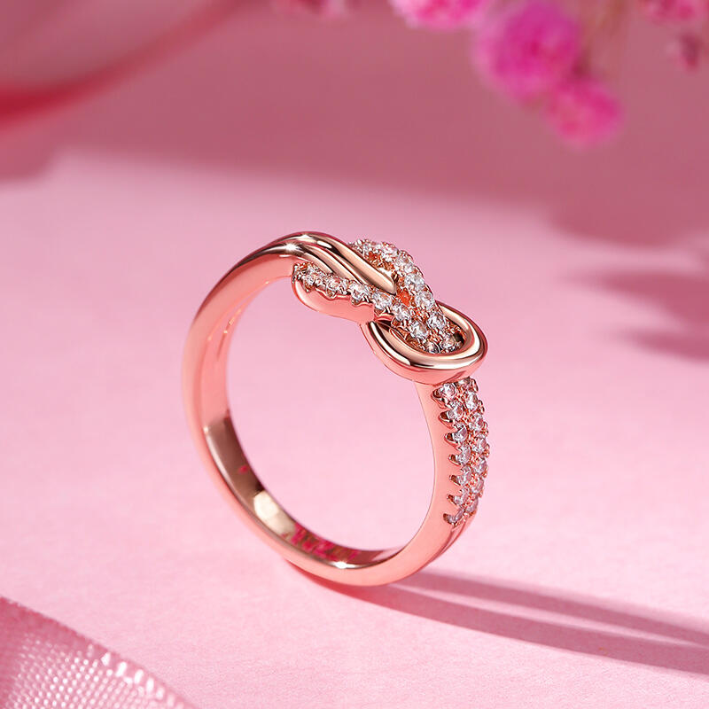 Jeulia Bague Infini en 925 Argent Sterling Amour Bague Nœud Or