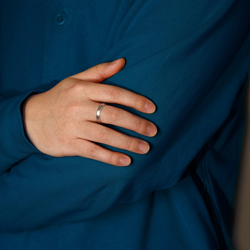"Happy Times" Matte Brushed Men's Wedding Ring