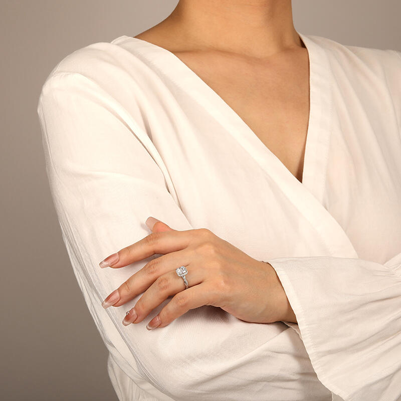 "Promise of Forever" Radiant Cut Halo Engagement Ring