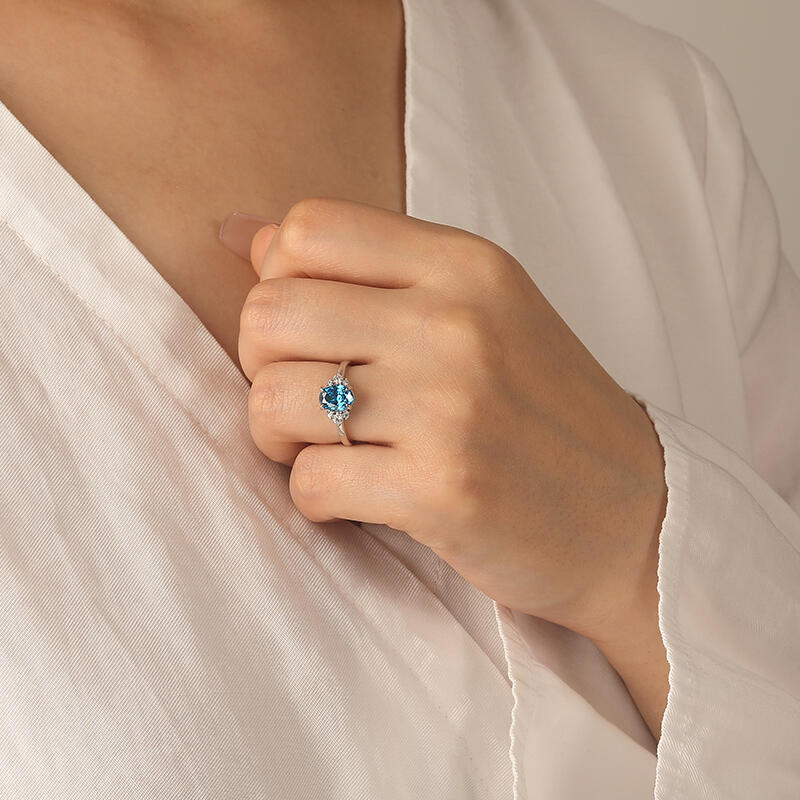 "Lasting Promises" Oval Cut Cluster Side Stone Engagement Ring