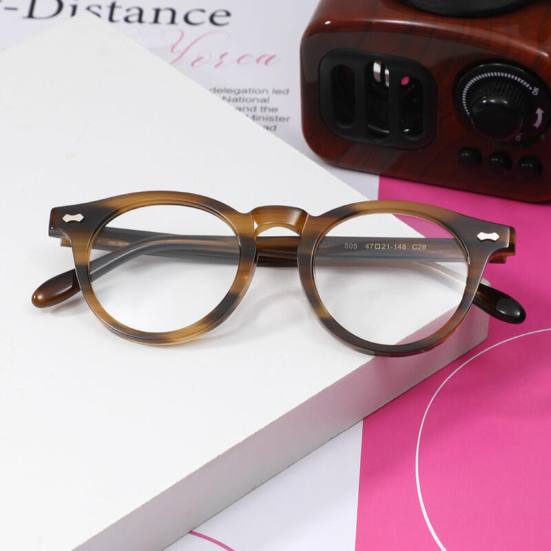 Clauie Round Orange Tortoise Glasses