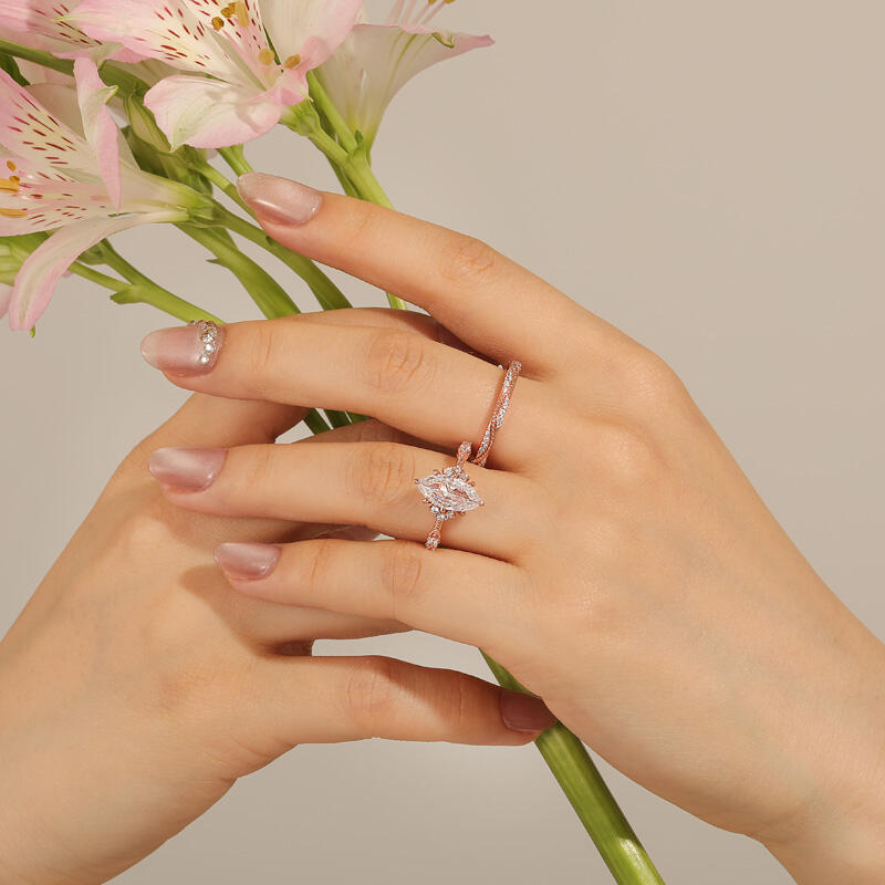 Jeulia Argolla de Eternidad Vintage con Diseño de Ola y Milgrain de Plata de Ley