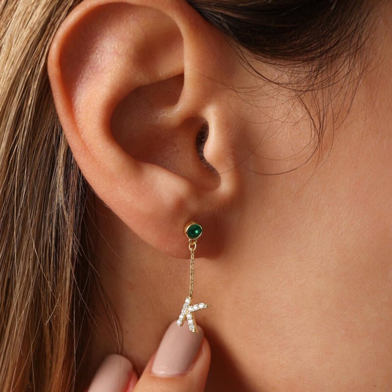 Orecchini In Argento 925 A Quadrifoglio Personalizzabili Con Iniziale - Regalo Con Scatola Per Donna, Compleanno O Anniversario - 5