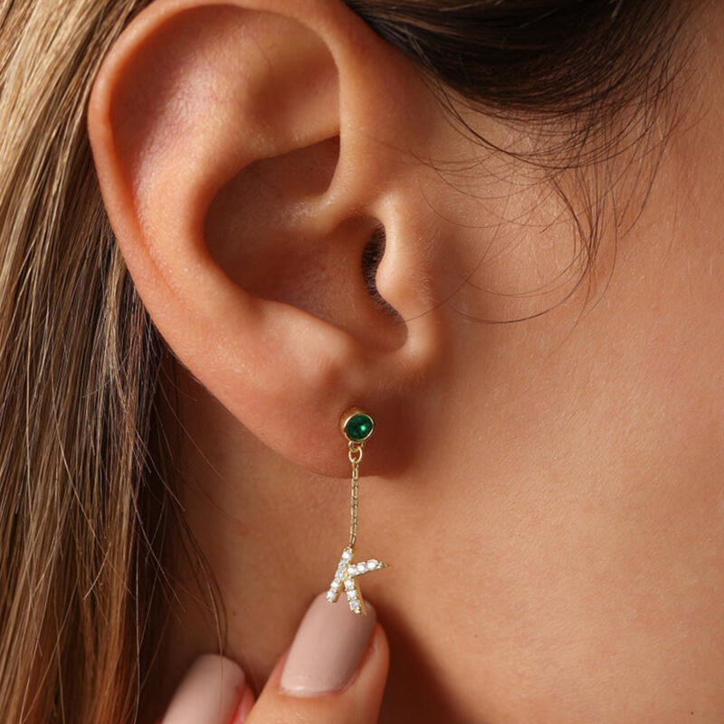 Orecchini In Argento 925 Con Ciondolo Quadrifoglio Personalizzabile Con Iniziale – Regalo Per Donna, Compleanno, Anniversario
