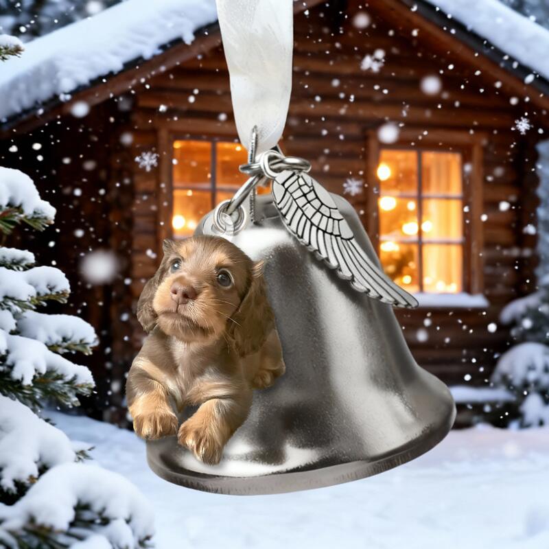Adorno de campana con imagen personalizada, regalo sencillo para amantes de las mascotas
