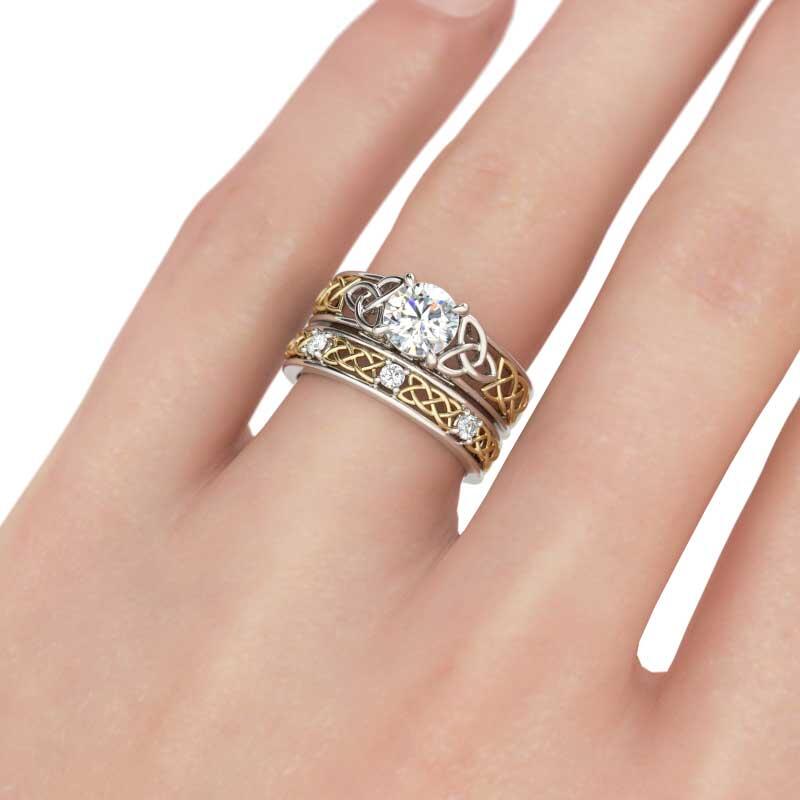 جوليا طقم خواتم عقدة قطع دائري الفضة الإسترليني