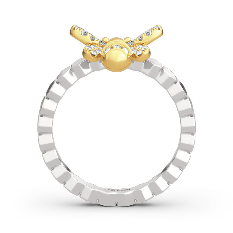 Jeulia Bee Design Sterling Silver Ring