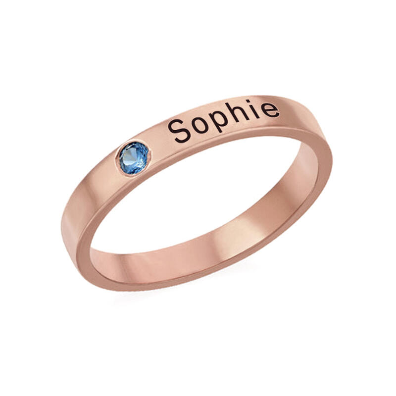 Bague pour Couple Prénom Personnalisé Pierre de Naissance