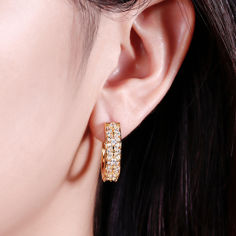 Jeulia Brincos de argola florais de prata esterlina