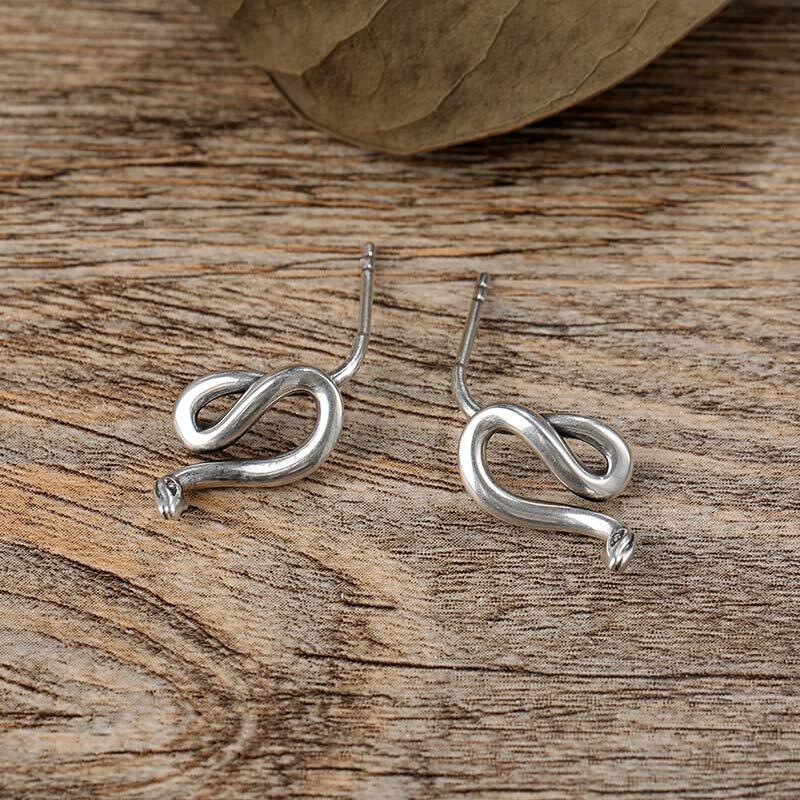 Jeulia "A Hint of Danger" Snake Sterling Silver Earrings