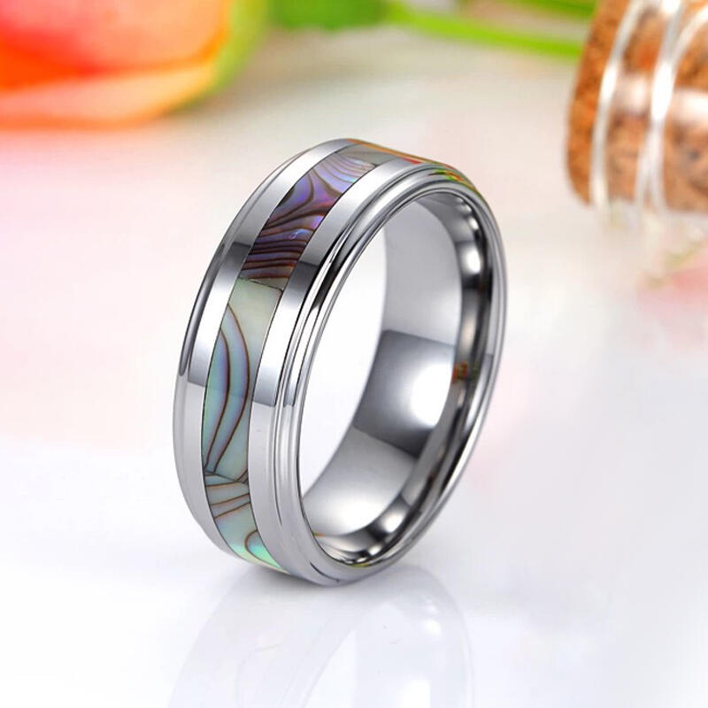 "Mondlicht-Versprechen" 8mm Wolframkarbid Herren-Ehering